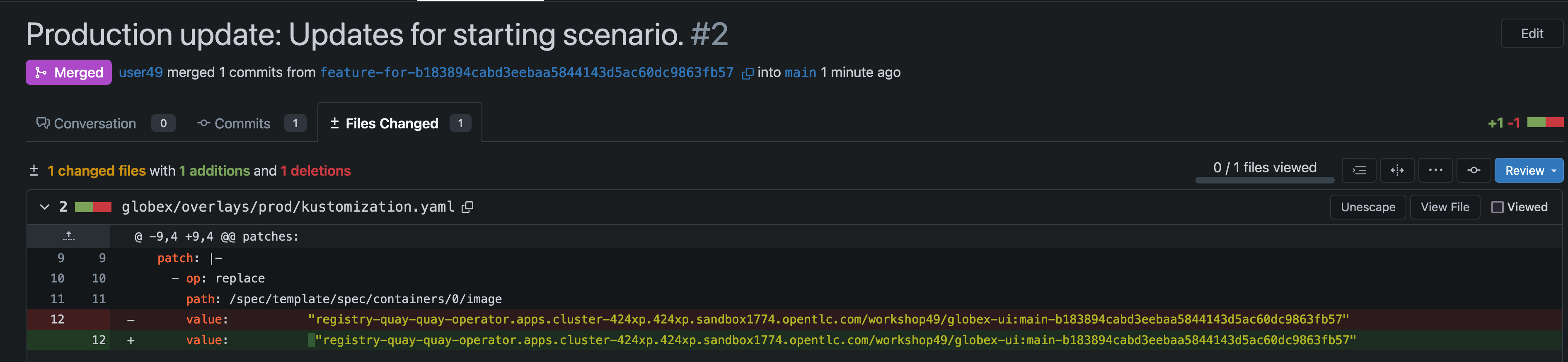 gitea merge changes