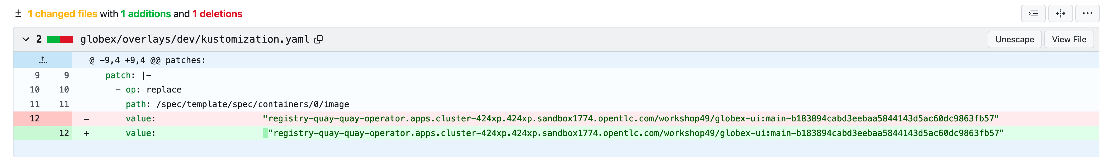 gitea updated manifest