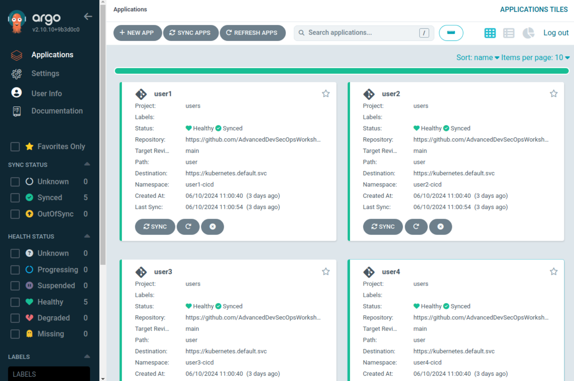argocd cluster users