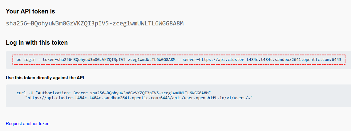 oc login command